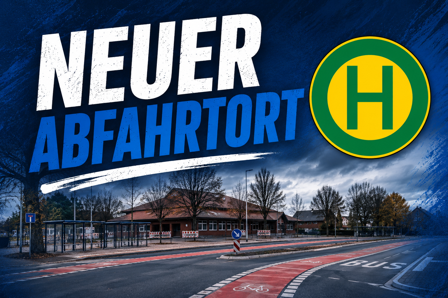 Neuer Busabfahrtsort - Mobilpunkt Stadthalle in Olfen
